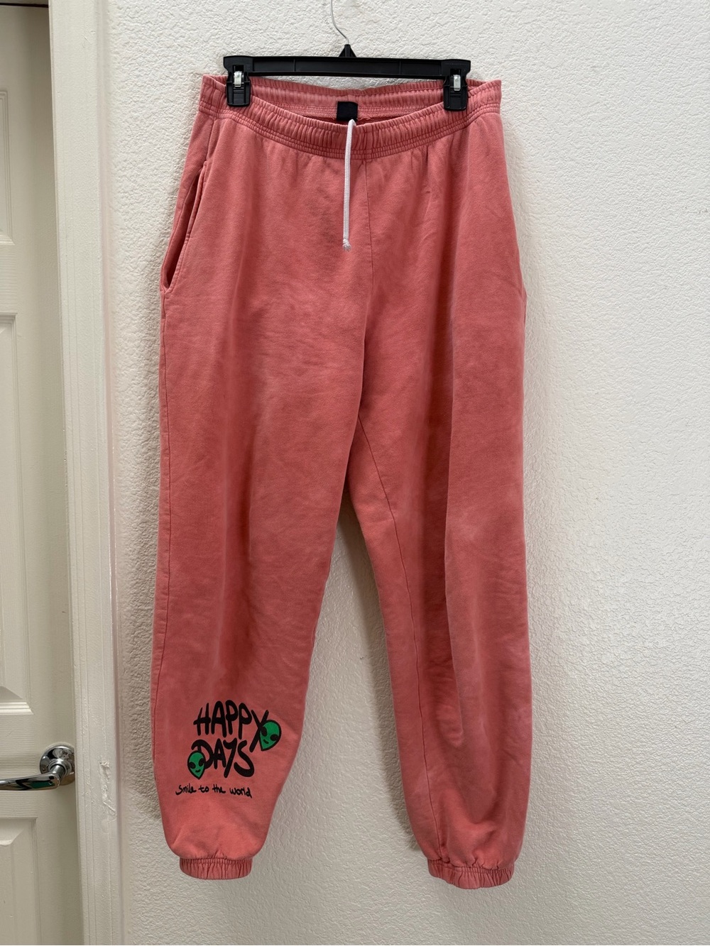 Women’s Pink Happy Days Graphic Jogger Sweatpants